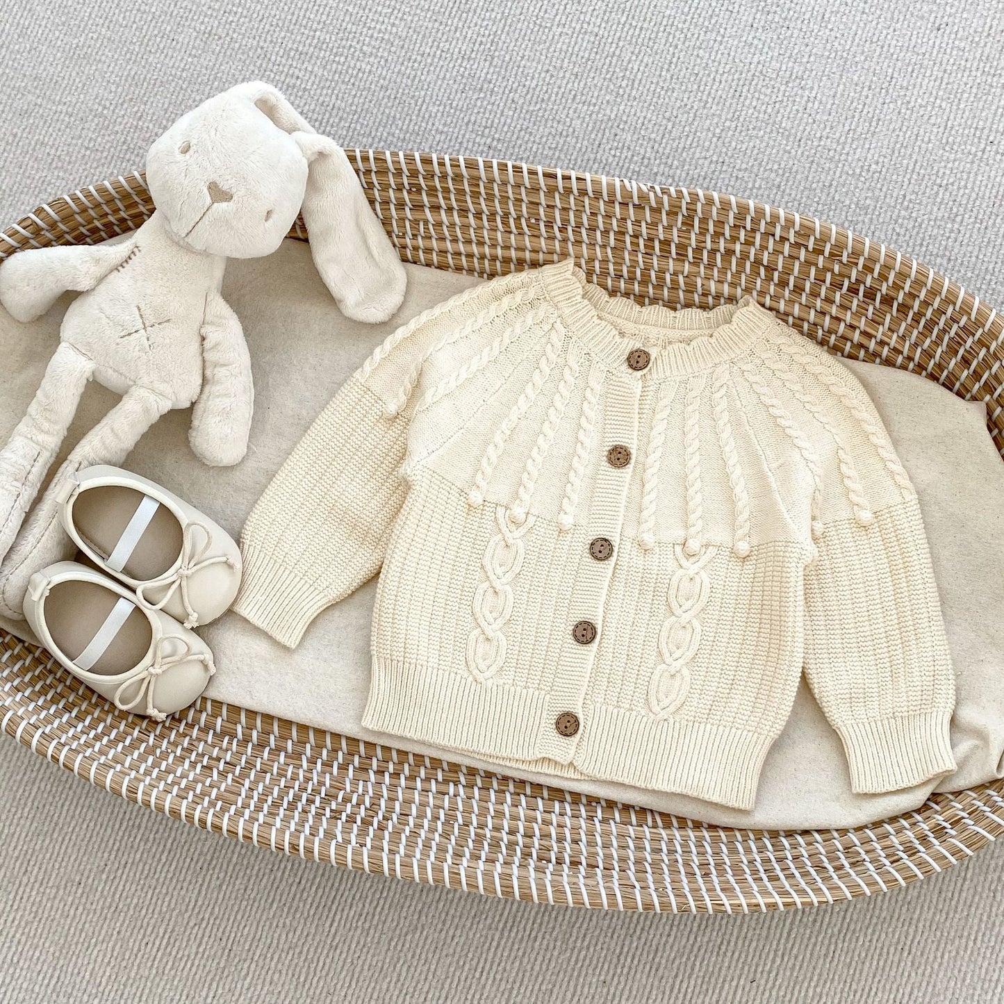 Handmade Knitted Cardigan With Onesies Sets