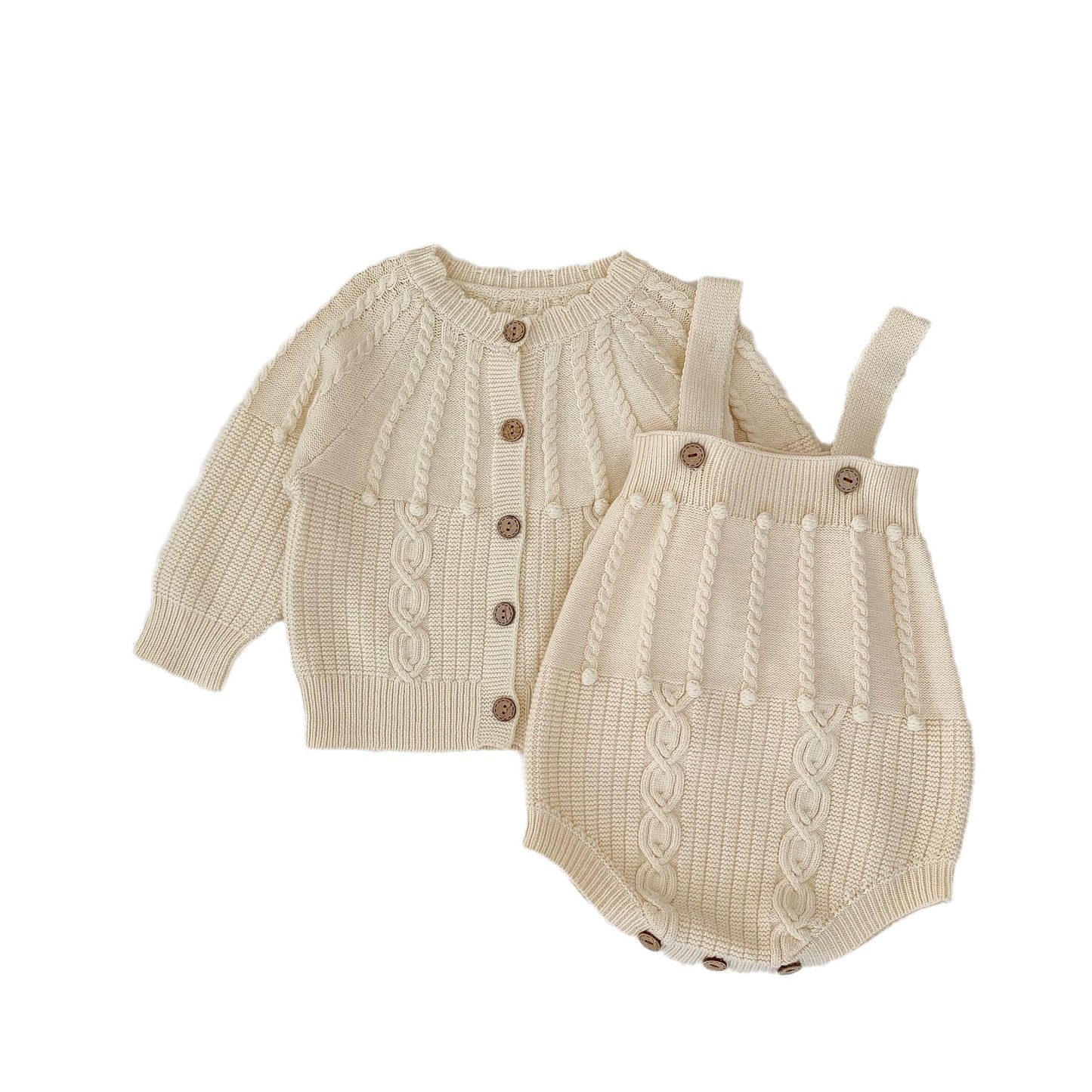 Handmade Knitted Cardigan With Onesies Sets